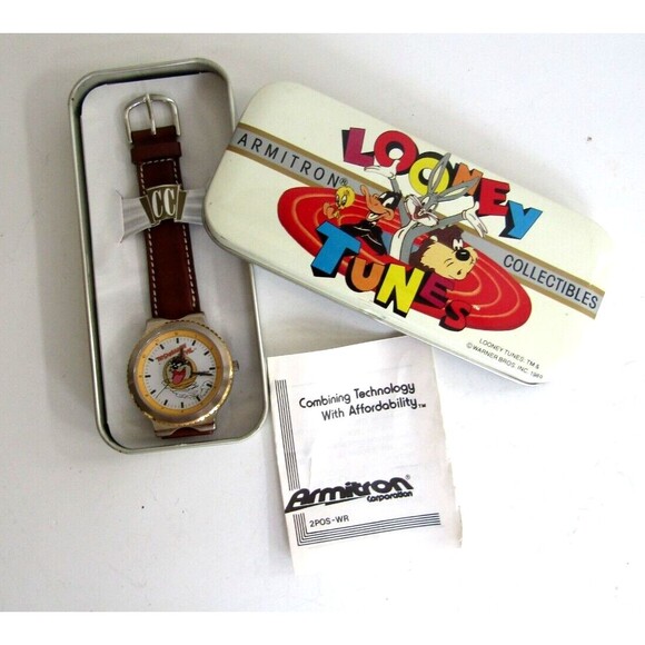 Rare Complete 1990s Armitron Looney Tunes Watch Set Tasmanian Devil Taz 1993 - Picture 11 of 11